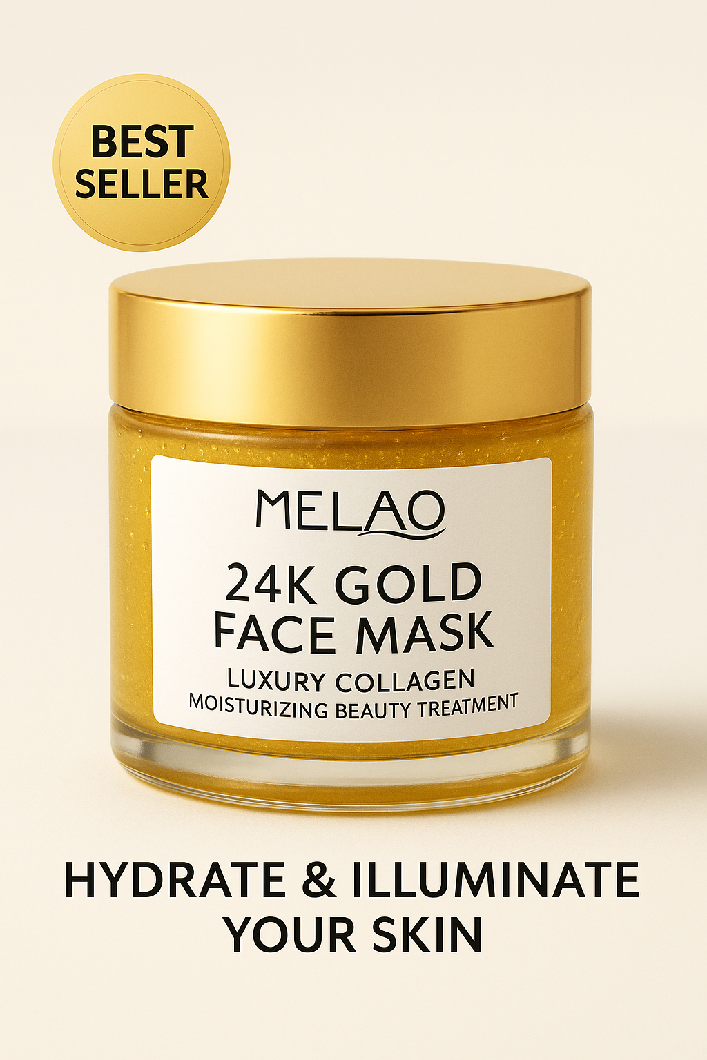 MELAO 24K Gold Face Mask - Luxury Collagen Moisturizing Beauty Treatment