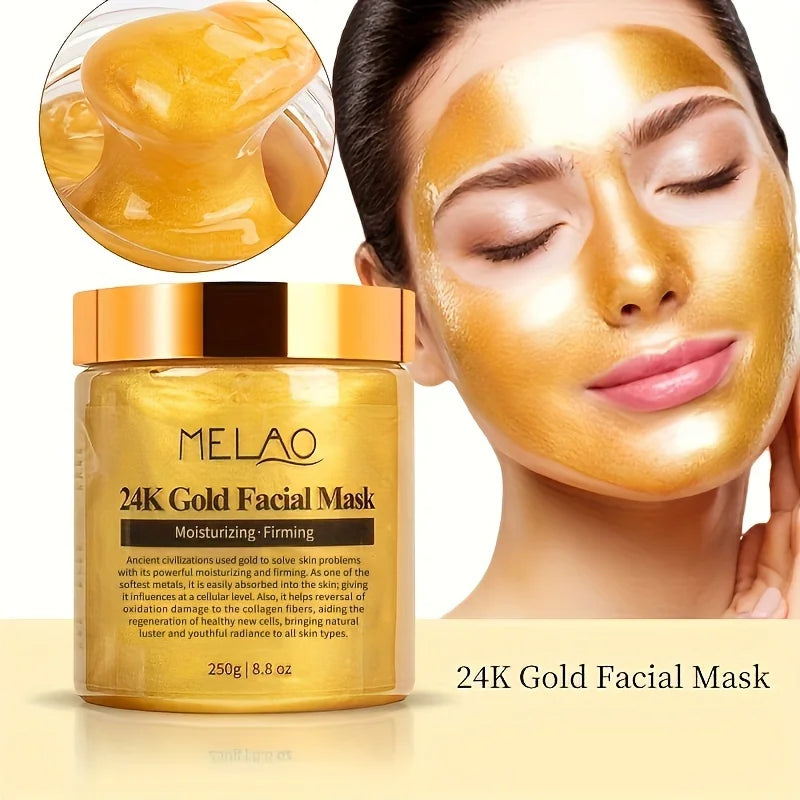 MELAO 24K Gold Face Mask - Luxury Collagen Moisturizing Beauty Treatment