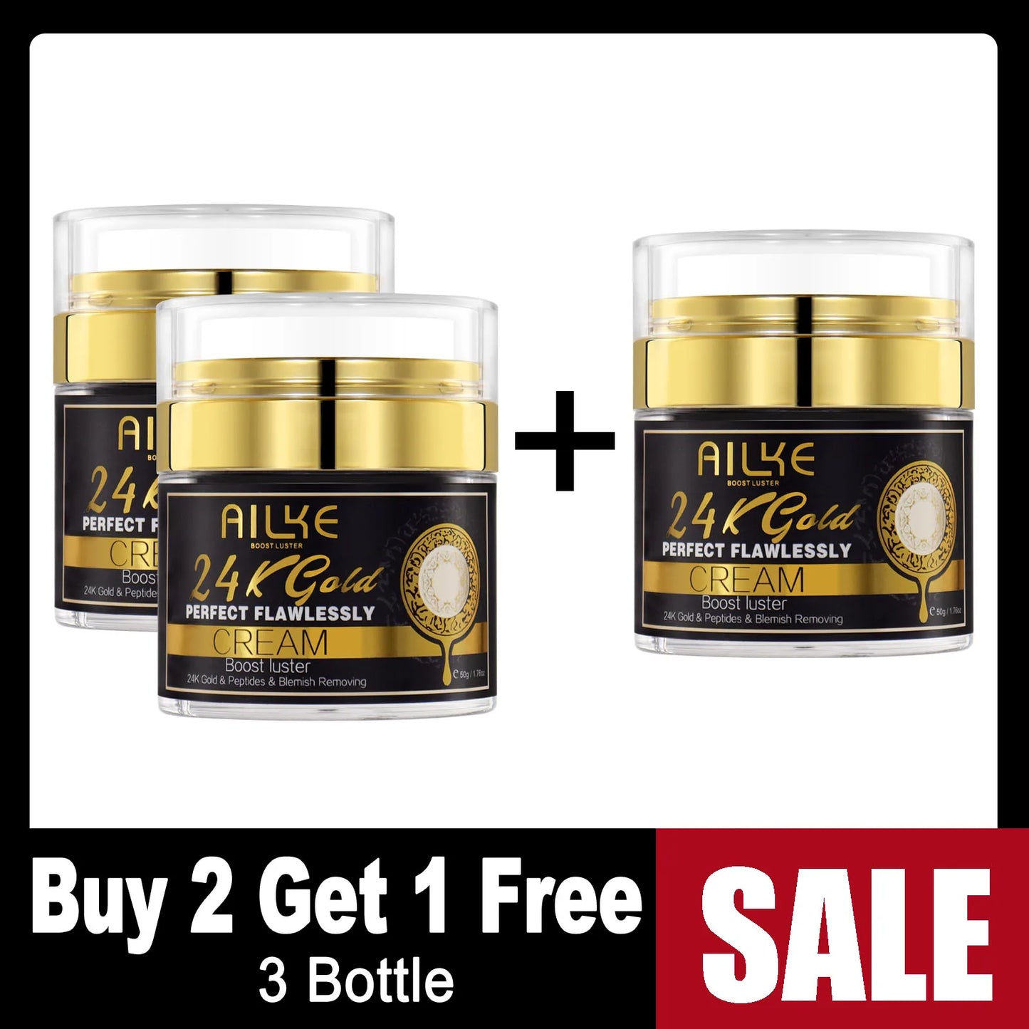 PROMOTION - AILKE 24K Gold Flawless Skincare Set - Complete Anti-Aging & Brightening System