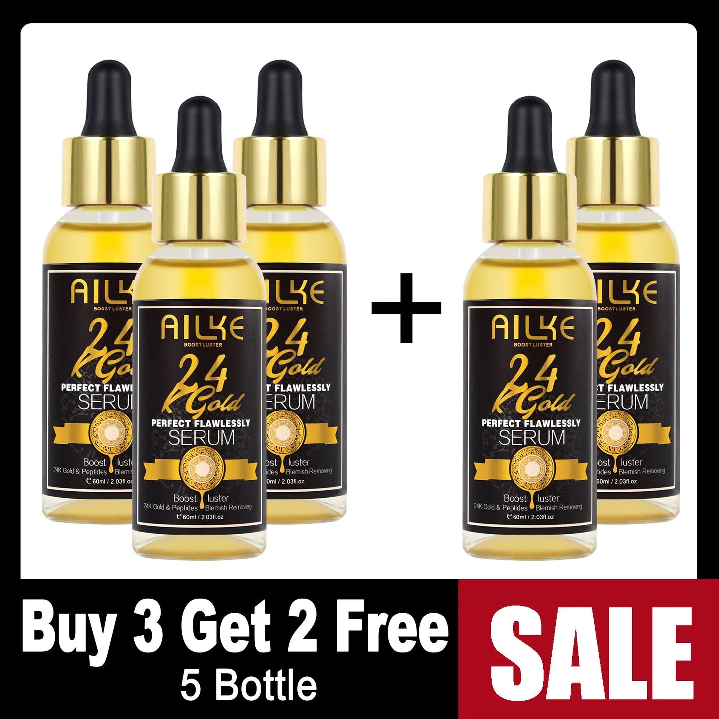PROMOTION - AILKE 24K Gold Flawless Skincare Set - Complete Anti-Aging & Brightening System
