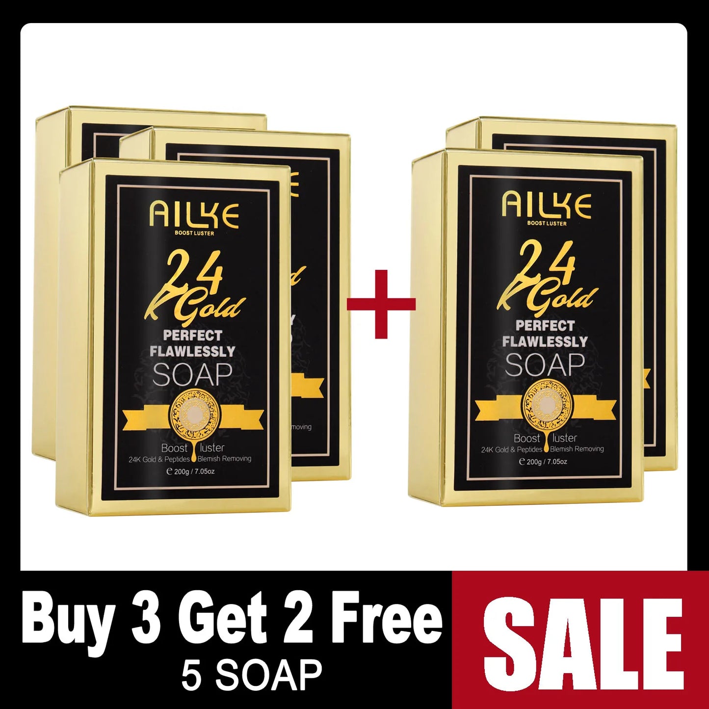 PROMOTION - AILKE 24K Gold Flawless Skincare Set - Complete Anti-Aging & Brightening System