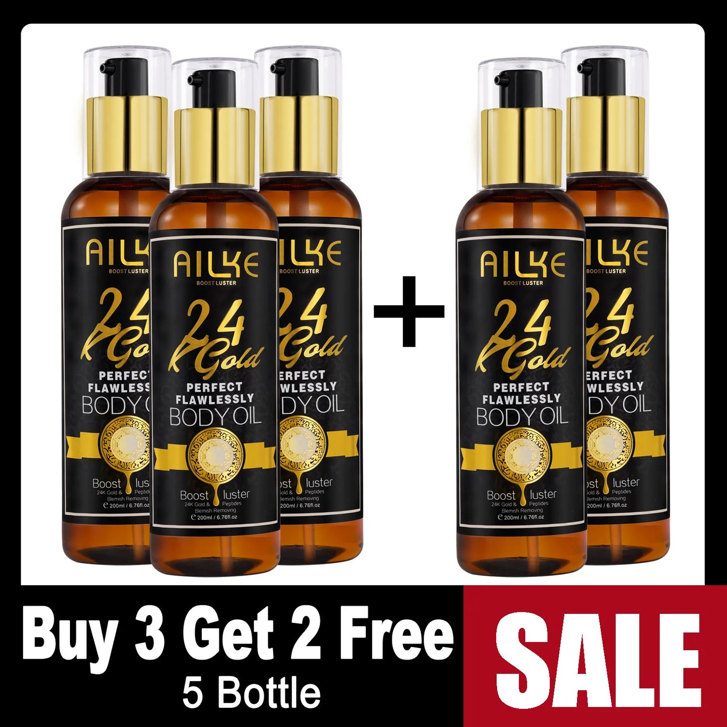 PROMOTION - AILKE 24K Gold Flawless Skincare Set - Complete Anti-Aging & Brightening System