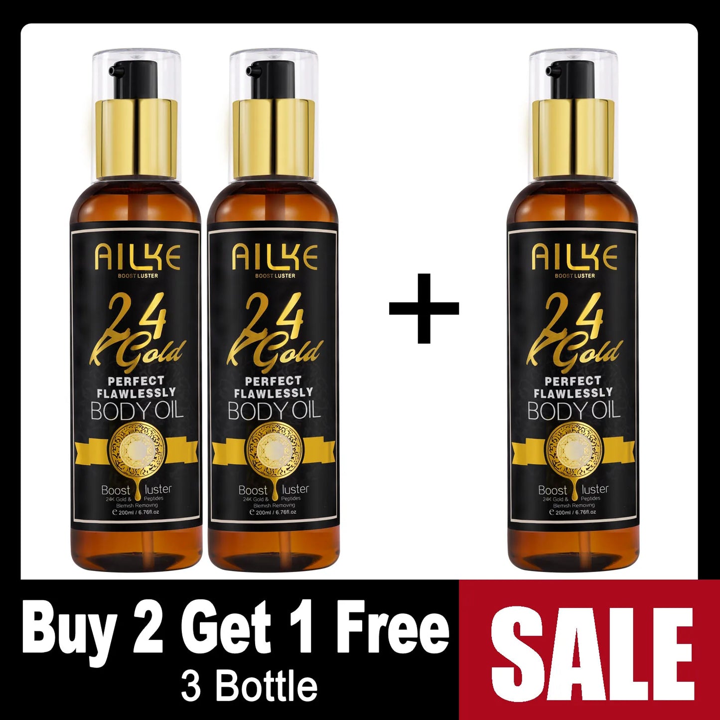 PROMOTION - AILKE 24K Gold Flawless Skincare Set - Complete Anti-Aging & Brightening System