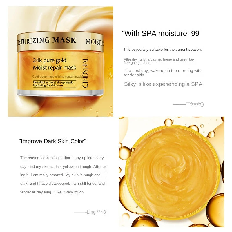 24K Gold Sleeping Mask - Overnight Anti-Aging Pore Minimizing Treatment