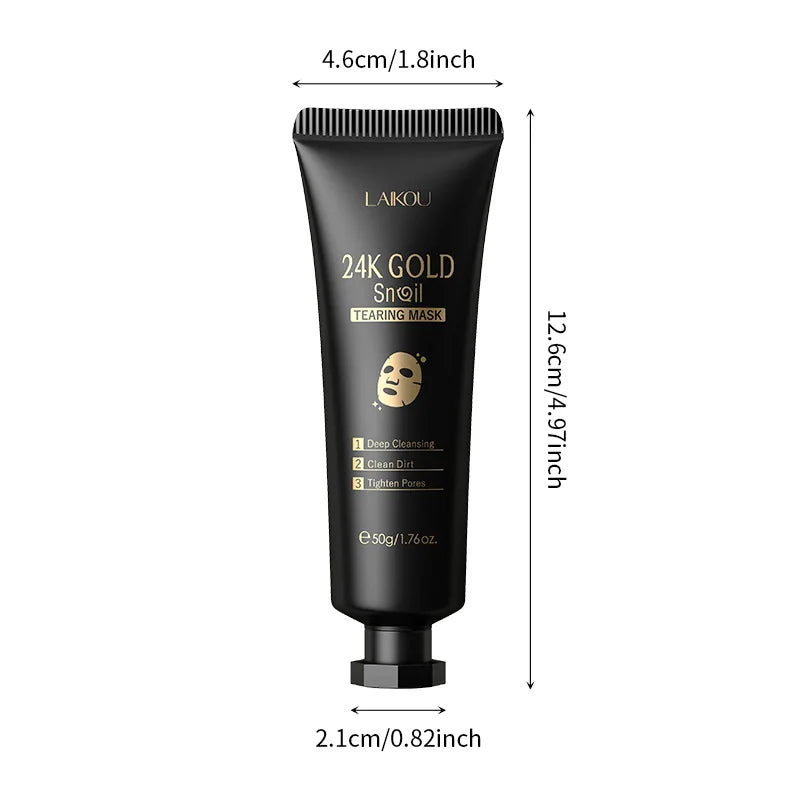 LAIKOU 24K Gold Sakura Peel-Off Face Mask – Anti-Wrinkle, Brightening & Blackhead Removal