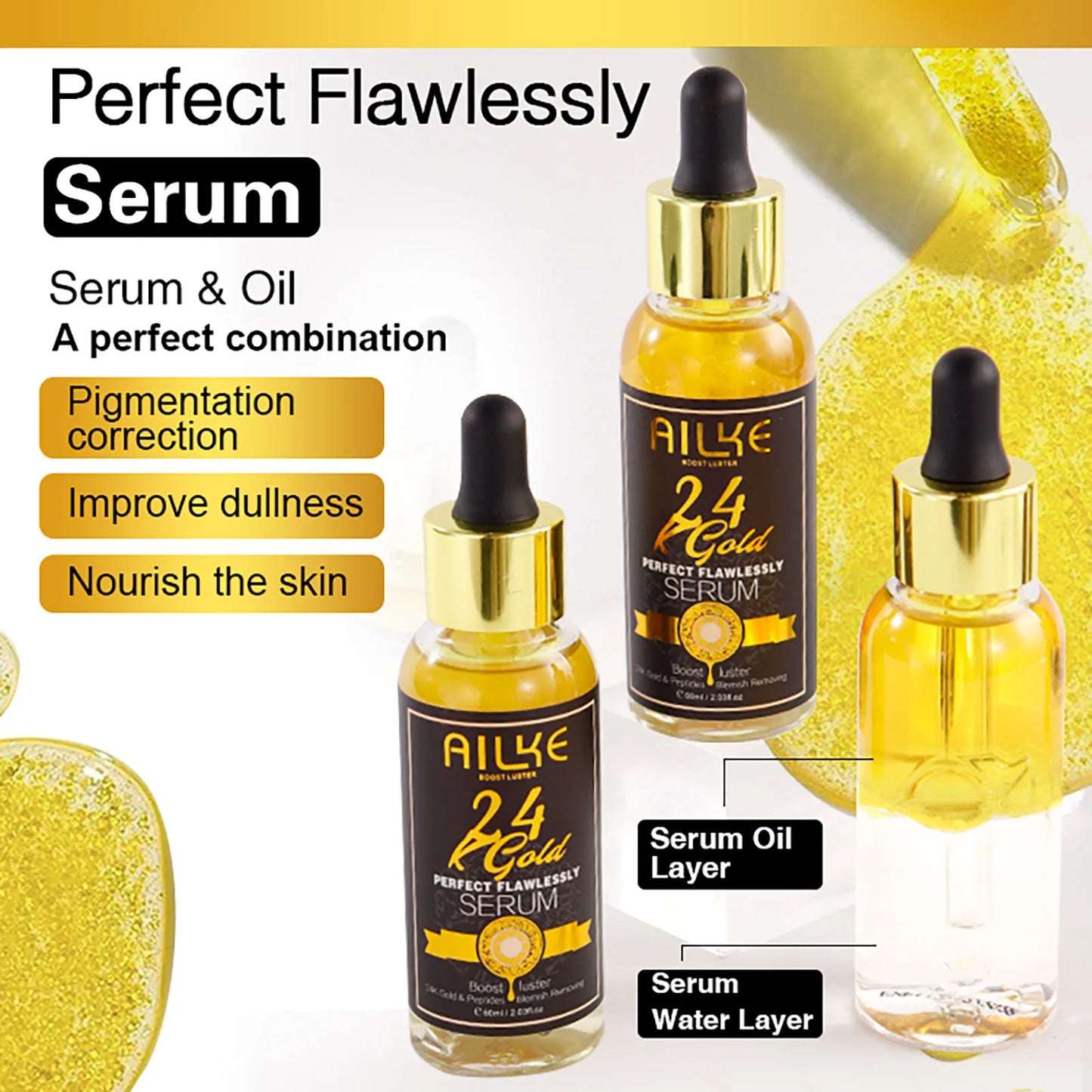 PROMOTION - AILKE 24K Gold Flawless Skincare Set - Complete Anti-Aging & Brightening System