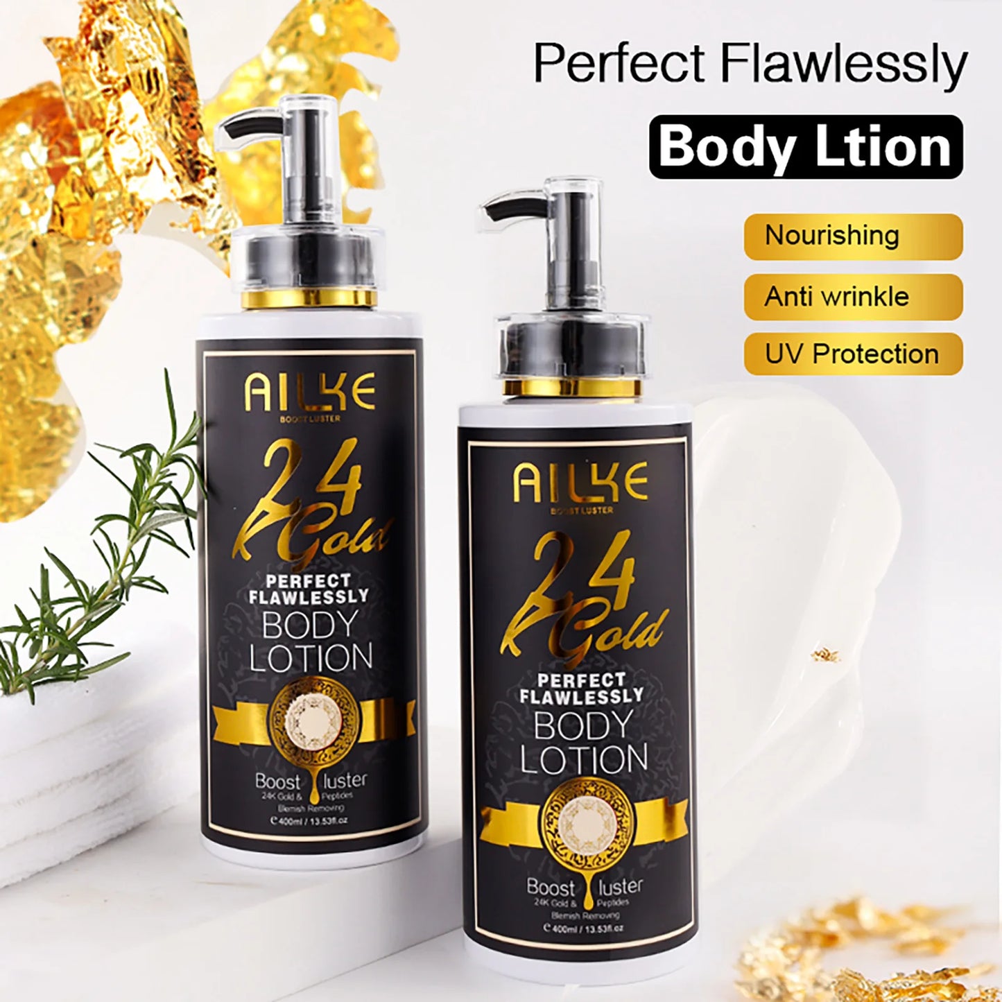PROMOTION - AILKE 24K Gold Flawless Skincare Set - Complete Anti-Aging & Brightening System