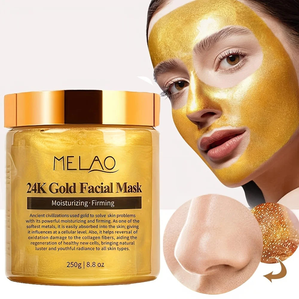MELAO 24K Gold Face Mask - Luxury Collagen Moisturizing Beauty Treatment