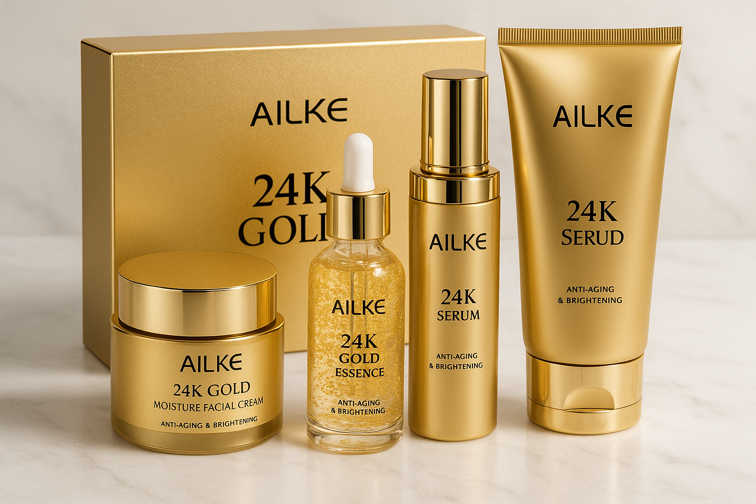 AILKE 24K Gold Flawless Skincare Set